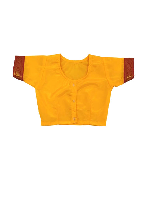 BookMyCostume Devaki Yellow Saree Janmashtami Girls Fancy Dress Costume